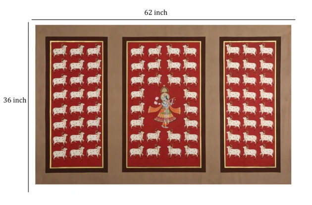 Krishna With Cow Motif Panels - Image 4