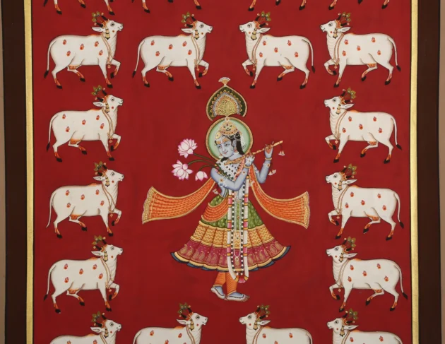 Krishna With Cow Motif Panels - Image 5