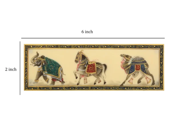 Royal Elephant Horse & Camel Plate Painting - Image 2