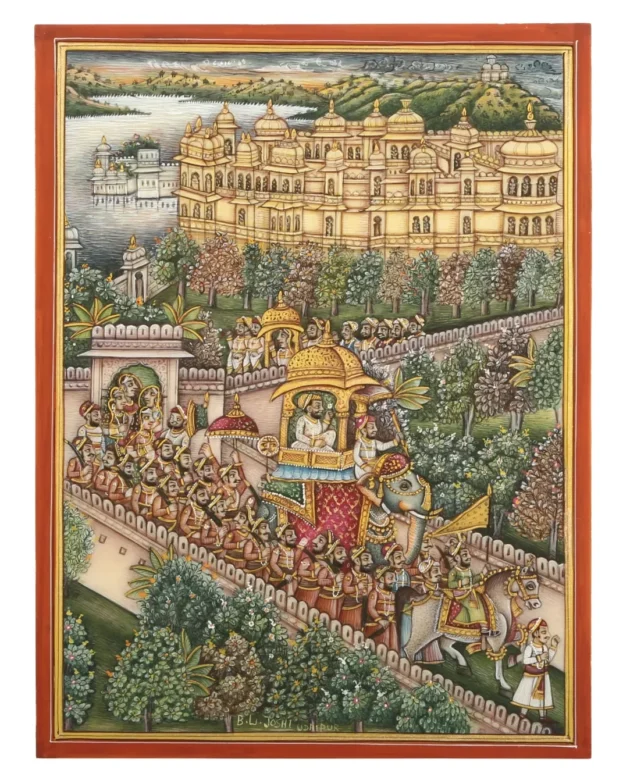 City Palace Udaipur Royal Procession Plate Paintings